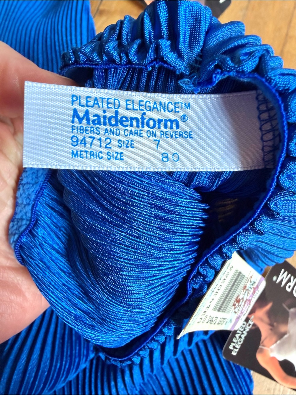 Vintage Maidenform Camisole Panties Set Hi Cut Fairycore Pleated Elegance Blue M - Picture 10 of 11